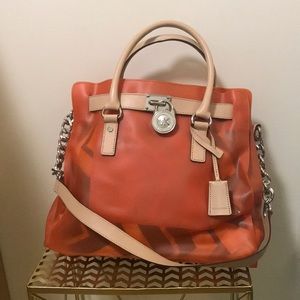 Large orange Michael Kors Hamilton